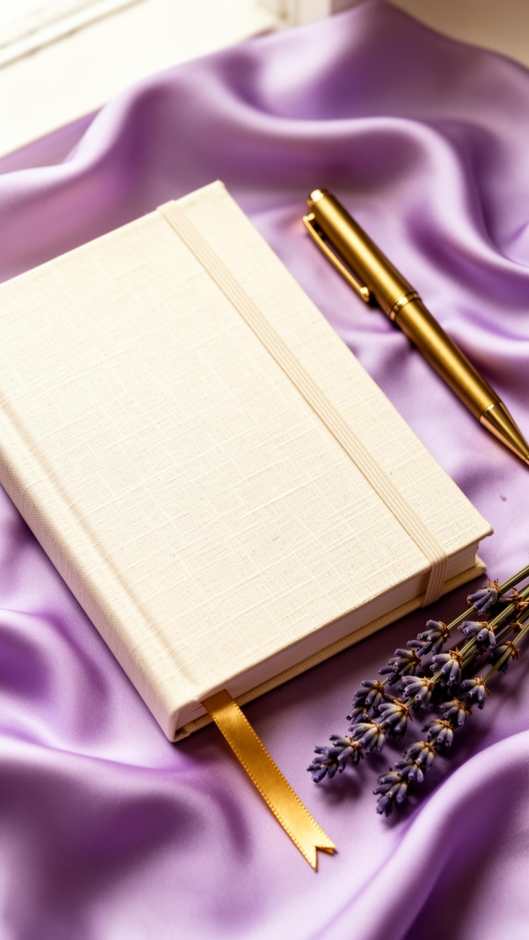 Linen prayer journal with gold pen